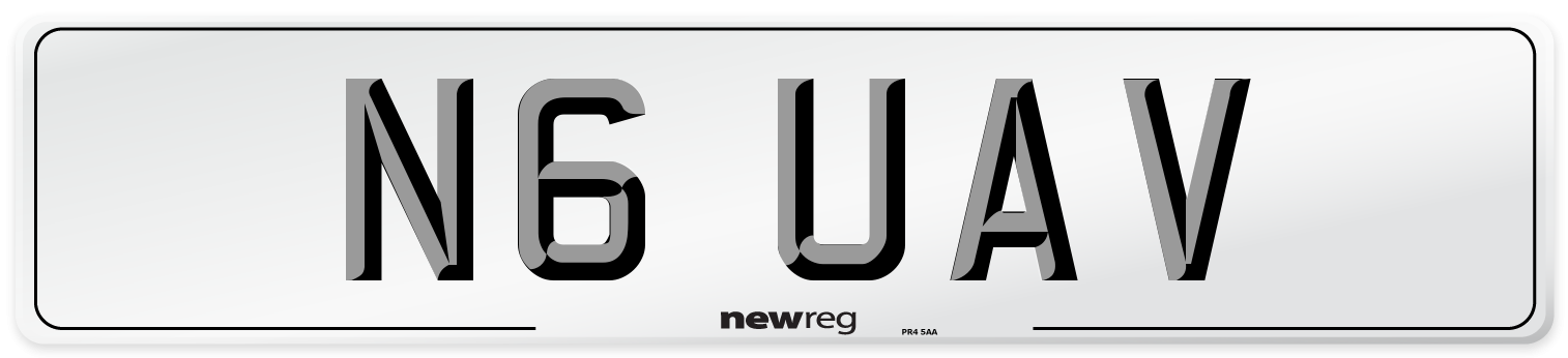 N6 UAV Number Plate from New Reg
